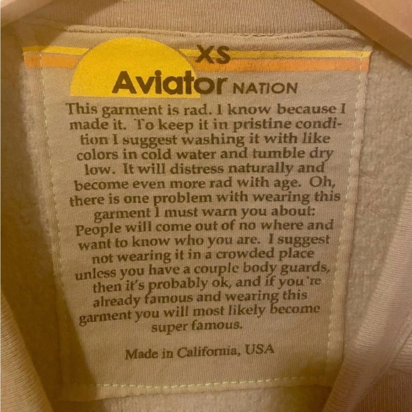Aviator Nation XS Sweatshirt - SAND - Picture 6 of 7